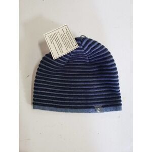 Dralon Hat Mens‎ One-Size Blue Knit Striped Bayer-Tetilfaser Beanie 100% Acrylic